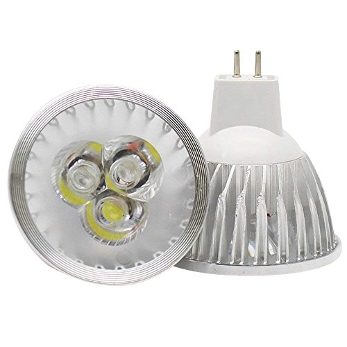 MR16 LED Bulbs MR16 3W LED Cool White Light Bulbs GU5.3 MR16 LED Bulbs 12V 3 Watt LED Spotlight Bulbs for Landscape Recessed Track Lighting,20W Halogen Equivalent,Pack of 10 3