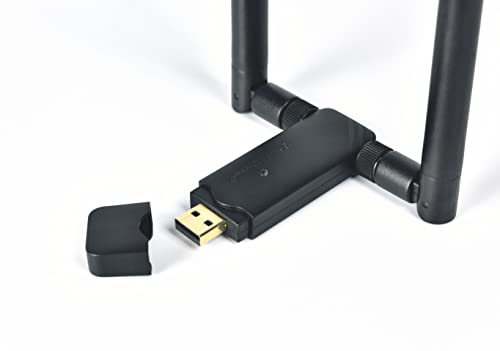 Panda Wireless® PAU0D AC1200 Wireless AC USB Adapter w/Dual Antennas - Windows 7/8/10/11/2019/2022, Zorin, MXLinux, Mint, Ubuntu, Fedora, openSUSE, Rocky, Kali Linux and Raspbian 2
