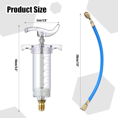 Tellegloww Leak Detector Kit R1234yf R134a R410a Oil and Dye Injectors Kit 30ml/1 oz Hand Push Compressor Dye Injector Refrigerant Leak Detector Tool Quick Coupler UV Flashlight Glasses 3