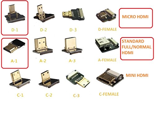 Permanent Black FFC HDMI 20CM FPV HDMI Cable Micro HDMI Male 90 Degree Angled to Standard HDMI Male Full HDMI Normal HDMI for panasonic lumix GH4 blackmagic BMPCC Sony Alpha Sony A5000 A6000 A7S A7R 3