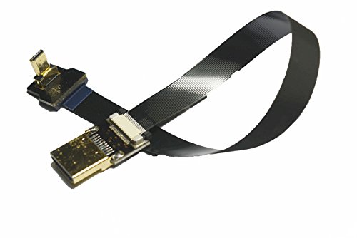 Permanent Black FFC HDMI 20CM FPV HDMI Cable Micro HDMI Male 90 Degree Angled to Standard HDMI Male Full HDMI Normal HDMI for panasonic lumix GH4 blackmagic BMPCC Sony Alpha Sony A5000 A6000 A7S A7R 4