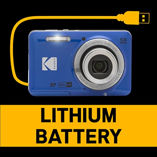 KODAK PIXPRO FZ55 16MP Compact Digital Camera, 5X Optical Zoom, Blue 6