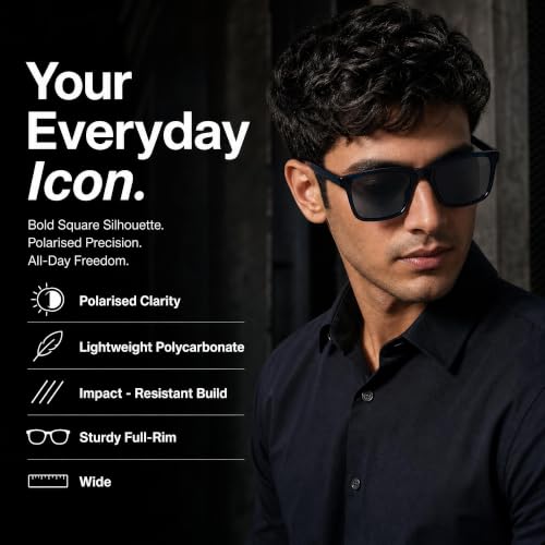 Vincent Chase By Lenskart | Full Rim Square | Classics | Polarized and 100% UV Protected | Men & Women | Large | VC S16747 3