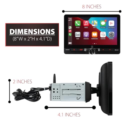 Dual Electronics DCPA81W 8-inch Certified Wireless Apple Carplay Android Auto Car Stereo with XCAM150 Backup Camera Bundle 5