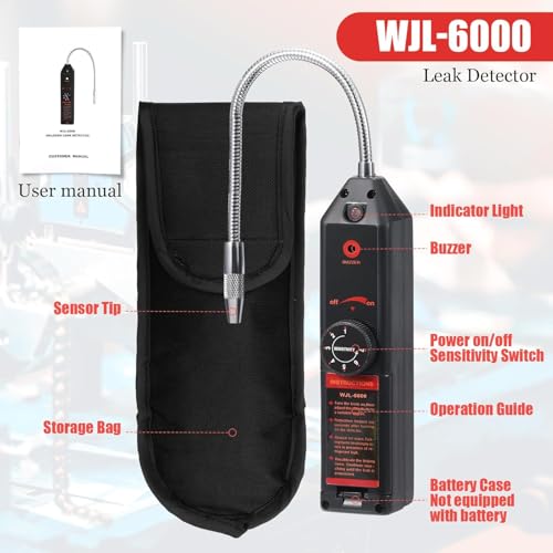 Tellegloww Leak Detector Kit R1234yf R134a R410a Oil and Dye Injectors Kit 30ml/1 oz Hand Push Compressor Dye Injector Refrigerant Leak Detector Tool Quick Coupler UV Flashlight Glasses 2