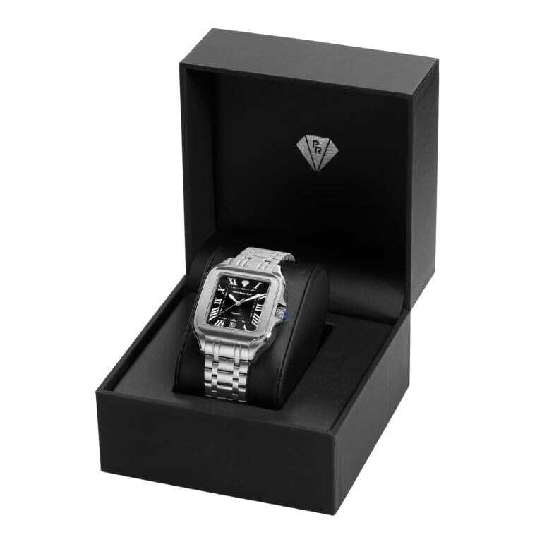 PIERRE RICHARDSON PR8711 Men's Watch - Silver Stainless Steel Japanese Quartz, 10ATM Water Resistant, Scratch-Resistant Sapphire Crystal Glass, Elegant Dress Watch for Men, Reloj para Hombres 3