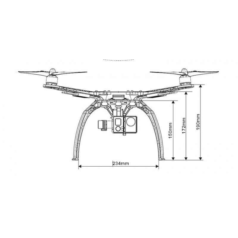 REES52 S500 Multi Rotor Air PCB Frame with High Landing Gear for FPV Quad-Copter 2