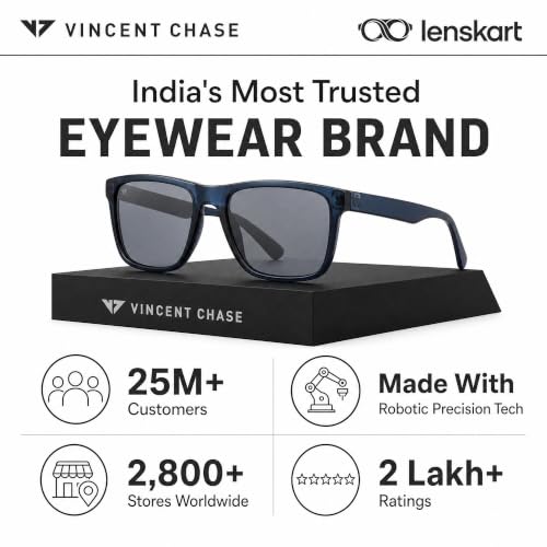 Vincent Chase By Lenskart | Full Rim Square | Classics | Polarized and 100% UV Protected | Men & Women | Large | VC S16747 4
