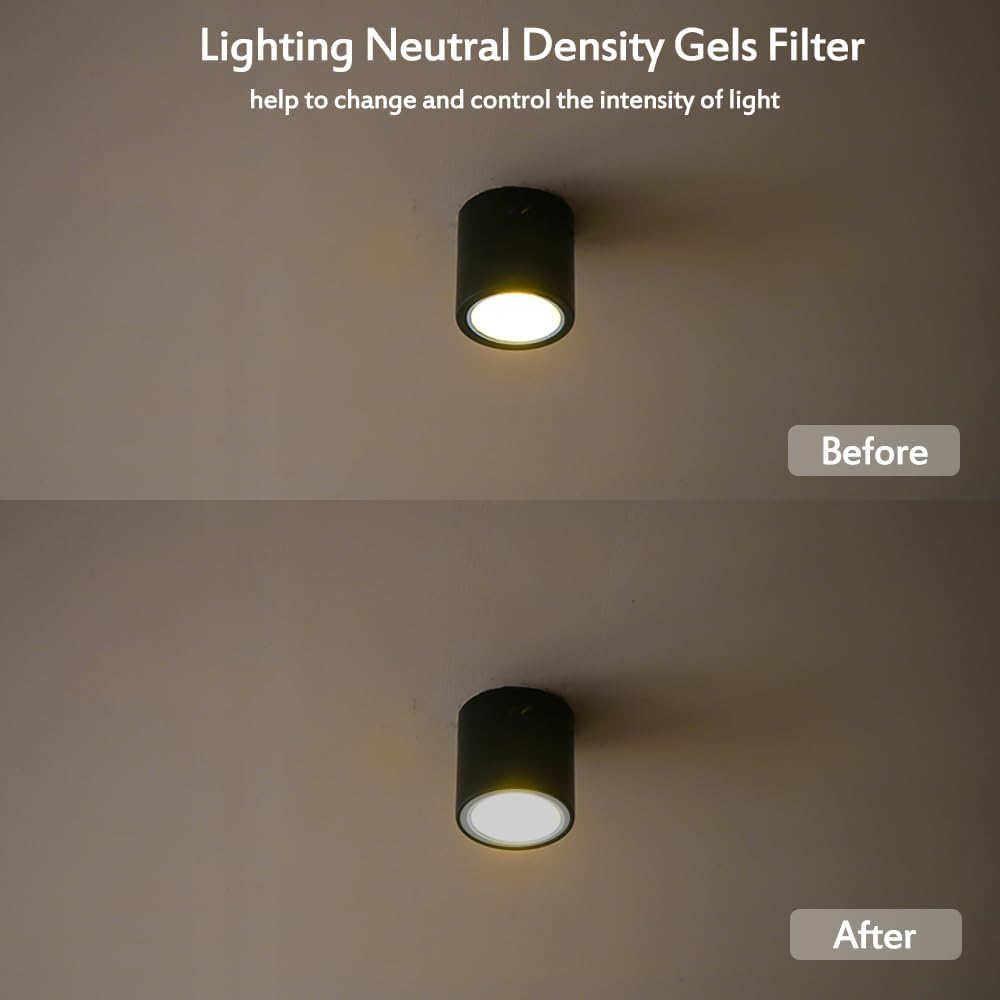 Lighting Neutral Density Gels Filter Sheet 16x20 inches Kit, ND6,ND9 for Photo Studio Video Flashlight Led Light Photography 6