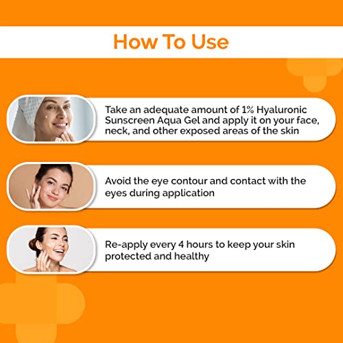 The Derma Co Hyaluronic Sunscreen Aqua Ultra Light Gel With Spf 50 Pa++++ For Broad Spectrum, UV A, UV B & Blue Light Protection For Oily Skin - 50G(Dermaco), Pack Of 1 3