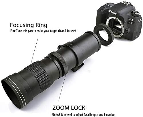 420-1600mm f/8.3 Manual Telephoto Zoom Lens for Canon Digital EOS Rebel EOS-M, EOS M2, EOS M5, EOS M6, EOS M6 Mark II, EOS M10, EOS M50, EOS M50 II, EOS M100, EOS M200 Cameras 2