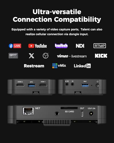 OBSBOT Tiny 2 Lite Multi-Cam Combo with Talent, AI Tracking PTZ Streaming Camera, Live Streaming to NDI/RTMP/SRT/YouTube and Others Platforms via Wi-Fi, 4G LTE, Ethernet, USB Port. 4