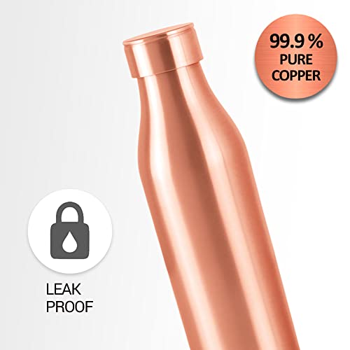 MILTON Copper Charge 1000 Bottle, 850ml, 100% Pure Copper, BPA Free Water Bottle, Leak Proof, Office Bottle, Boosts Immunity, Supports Digestive & Liver Health, Ayurveda Inspired 2
