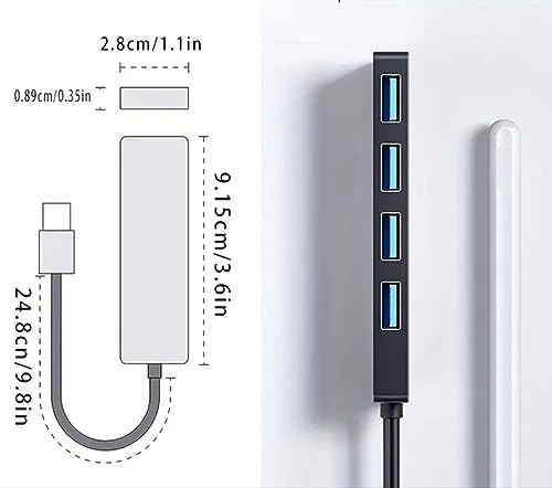 Concentrador USB 3.0, concentrador USB de 4 puertos Divisor USB Expansor USB para computadora portatil, unidad Flash, Disco Duro, consola, impresora, teclado, Camara, mause 2