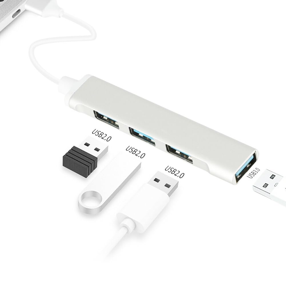 BudgetBundles US 2-4 Pcs USB 3.0 4 Port Hub Splitter Slim Sleek Aluminum PC Mac Laptop Desktop (4 Pack) 6
