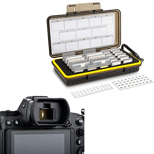 Z6II Z7II Eyecup + SD XQD Memory Card Case：Soft Silicon Camera Eyecup with 30 SD + 15 CFexpress B/XQD Cards Storage Case 1