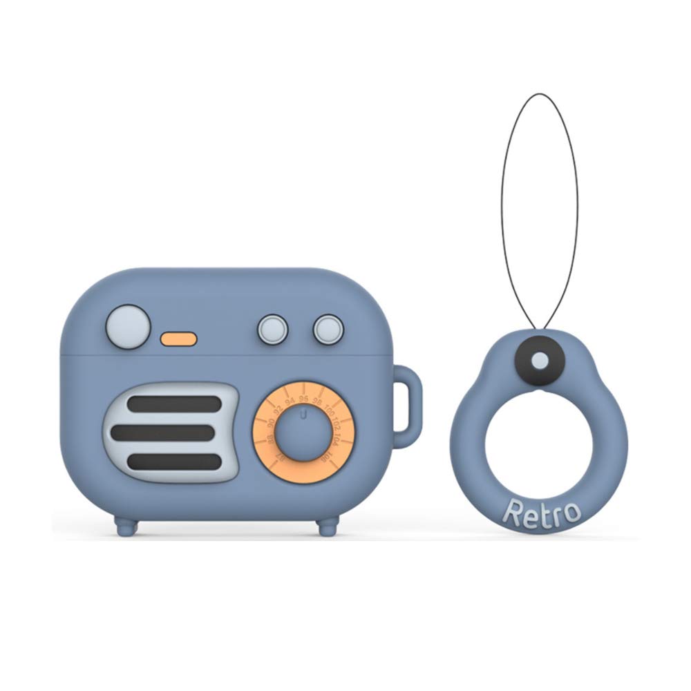 Retro Radio Cute 3D Case Compatible with AirPods Pro, Funny Kawaii Fashion Cartoon Silicone Gramophone Skin Cover for AirPod Pro Case 1