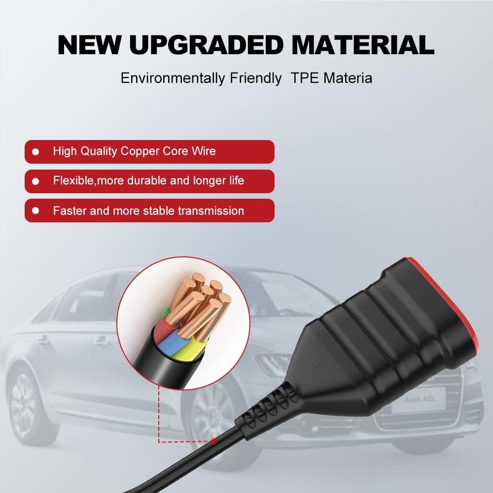 THINKSCAN689 with Universal 16 Pin Male to Female OBD2 Extension Cable （60cm, 2 feet） 6