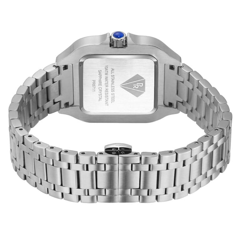PIERRE RICHARDSON PR8711 Men's Watch - Silver Stainless Steel Japanese Quartz, 10ATM Water Resistant, Scratch-Resistant Sapphire Crystal Glass, Elegant Dress Watch for Men, Reloj para Hombres 6