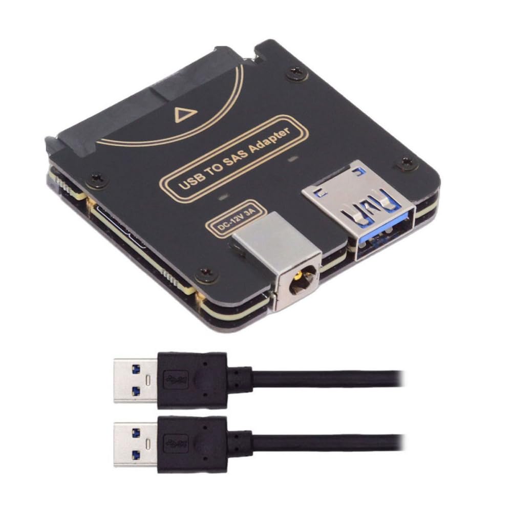 NFHK SFF-8482 SAS 29Pin to USB3.0 5Gbps Hard Disk Drive Raid Adapter with Chipset and Power Port (Need 12V/3A Power Supply) 1