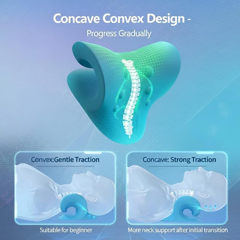 Fitinon Advance Neck Support Stretcher for Pain | Neck Pain Relief Product | Cervical Traction Device | Neck and Shoulder Relaxer | Massage Relaxer Accupressure Chiropratice (Blue,Unisex) 2