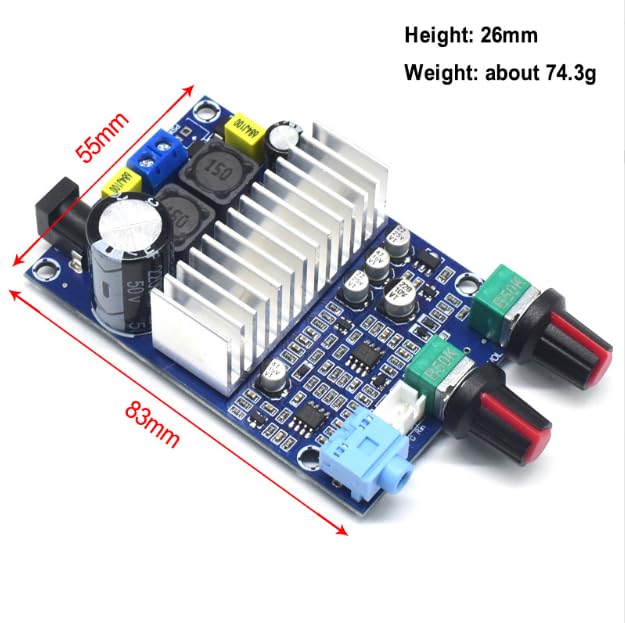 TPA3116D2 100W Amplifier Board DC 12-24V Stereo AMP Audio Amplifier Board Digital Sound Power Amplifier Multi Functional for DIY Speakers Subwoofer 3