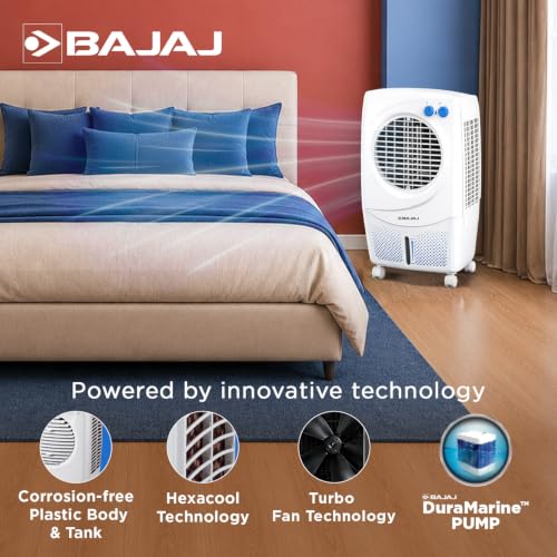Bajaj PX 97 Torque New 36L Personal Air Cooler For Room|Honeycomb Cooling Pads|High-Speed |30Ft Powerful Air Throw|3-Speed Control|Portable Cooler-Home|1 Yr Product Warranty|White 4