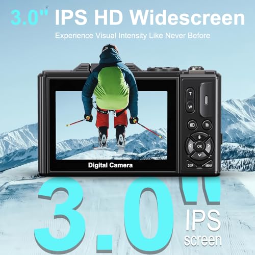 5K Digital Camera for Photography - 75MP WiFi Vlogging Camera for YouTube - UHD 18X Zoom Digital Cameras with Flip Screen 3" 180° - Travel Flash Camara for Beginners & Adults 6