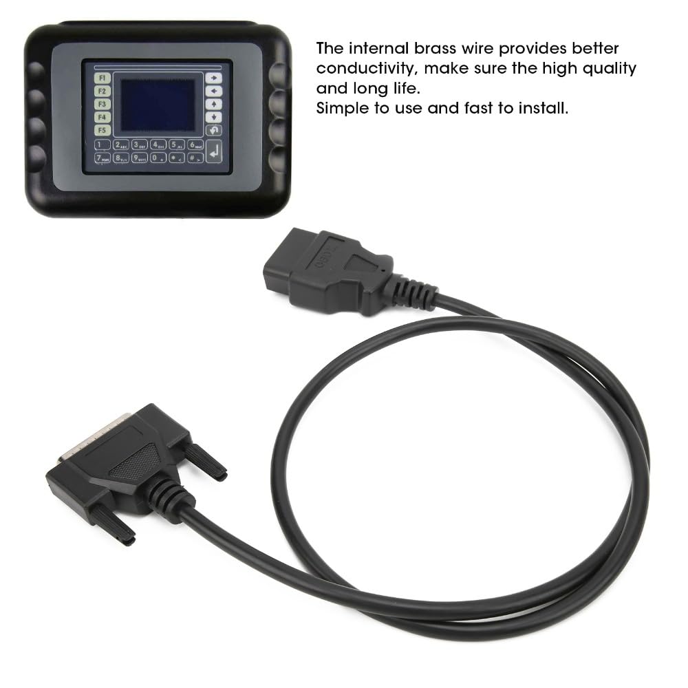 Anu Limen OBD2 to DB25 Diagnostic Cable 40in – 16 Pin Male Adapter for SBB V33 Key Programmer, Replacement Cable with Brass Conductors 6