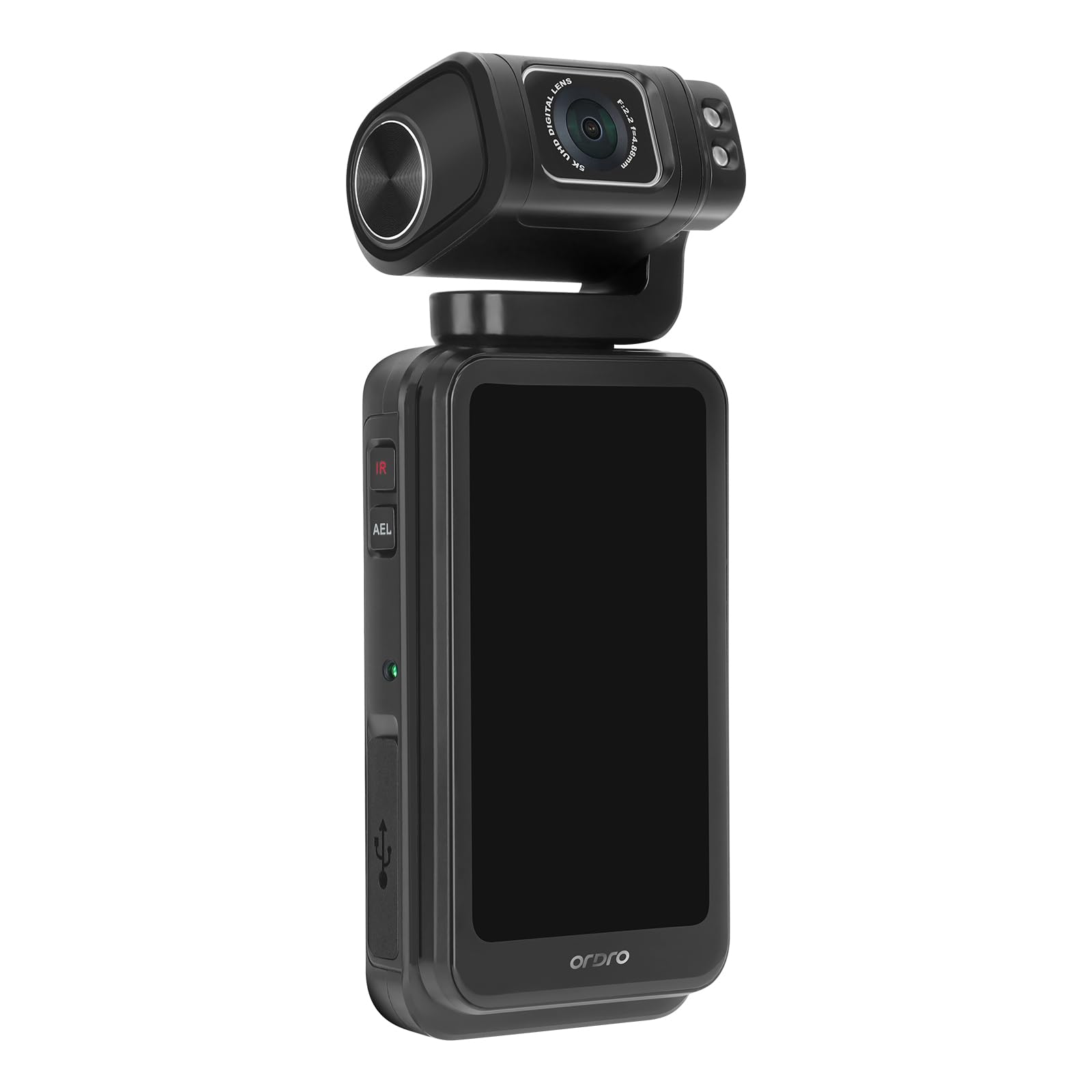 ORDRO M3 Handheld Vlog Camera, 5K Pocket Camera with 3.5-inch Flippable Touch Screen, 3250mAh Large Capacity Battery, IR Night Vision Function 3