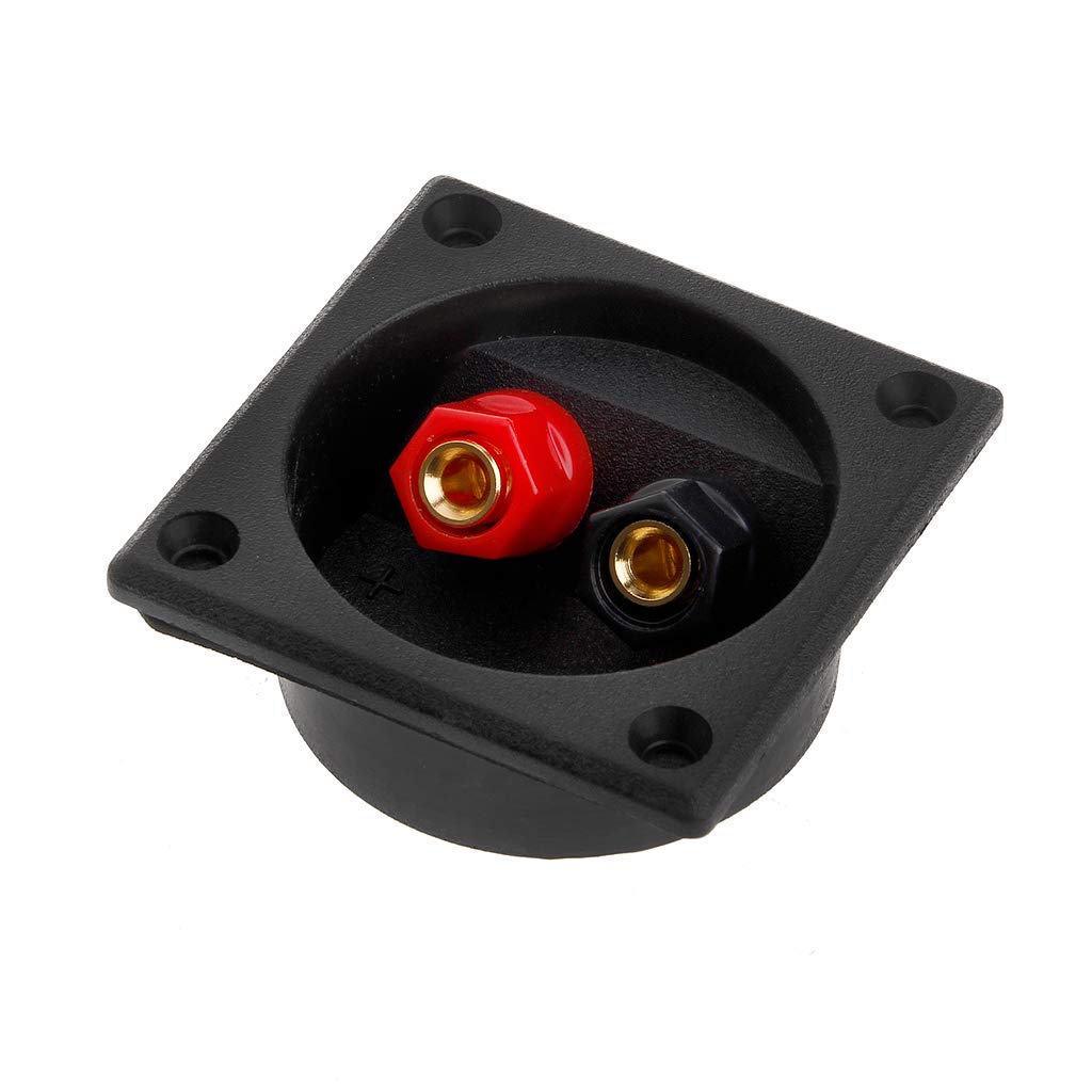 Pinhaijing Square Shape Double Binding Post Speaker Box Terminal Cup Black and Red 1