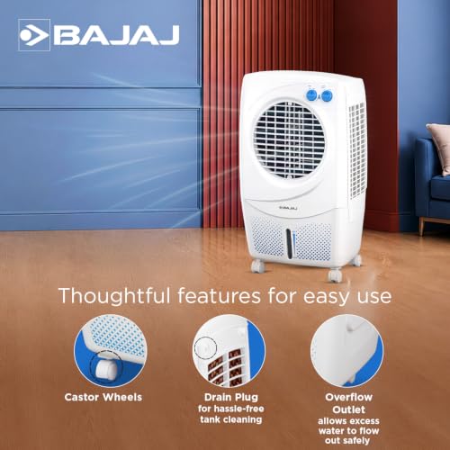 Bajaj PX 97 Torque New 36L Personal Air Cooler For Room|Honeycomb Cooling Pads|High-Speed |30Ft Powerful Air Throw|3-Speed Control|Portable Cooler-Home|1 Yr Product Warranty|White 5