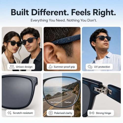 Vincent Chase By Lenskart | Full Rim Square | Classics | Polarized and 100% UV Protected | Men & Women | Large | VC S16747 2