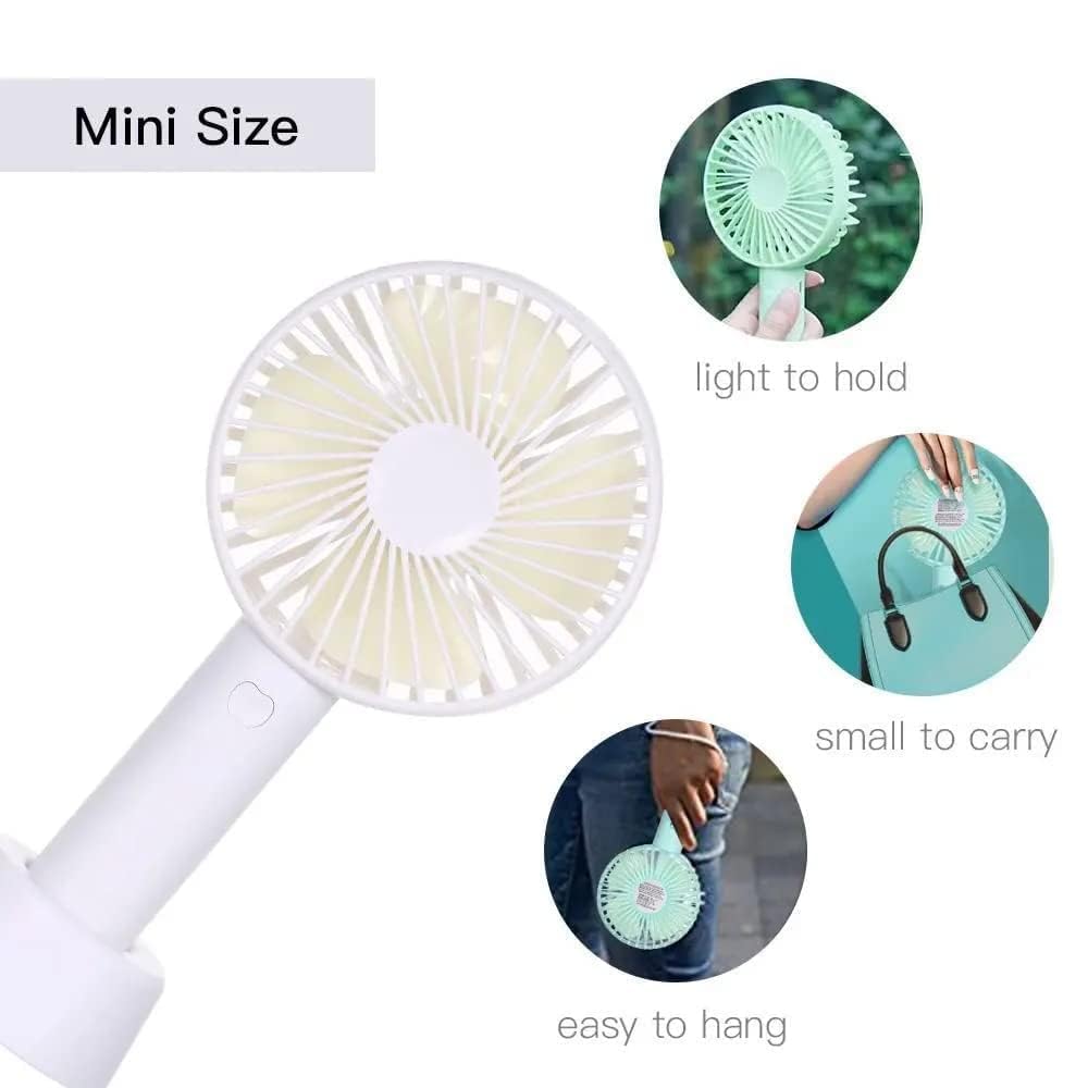ATEVON 4813 Portable Handheld Fan – 3-Speed Rechargeable Mini Fan with Detachable Base, Quiet Personal Desk Fan for Home, Office & Travel (Battery Not Included) 4