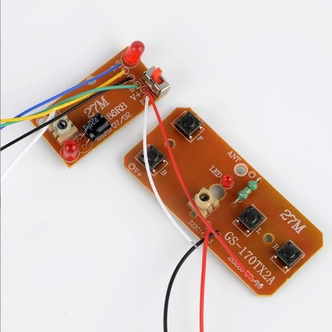 YuanHolumid 2Pcs 27mhz Four-Way Remote Control Board Two-Way RC Transmitter and Receiver Car Robot Model Accessories for DIY Projects (Four-Way Remote Control Remote and App Controlled Vehicles 2