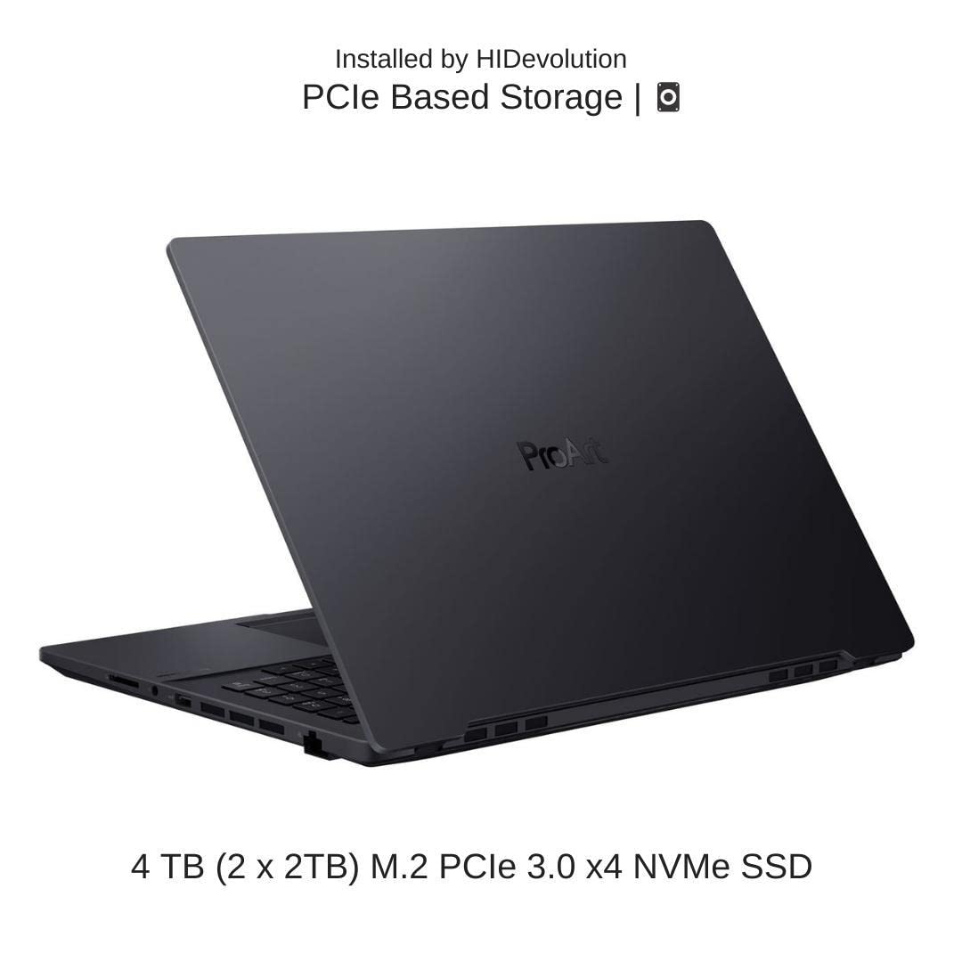 HIDevolution [2022] ASUS ProArt StudioBook H7600HM 16.0" WQUXGA, 2.3 GHz i7-11800H, RTX 3060, 64 GB 3200MHz RAM, 4 TB PCIe SSD 5