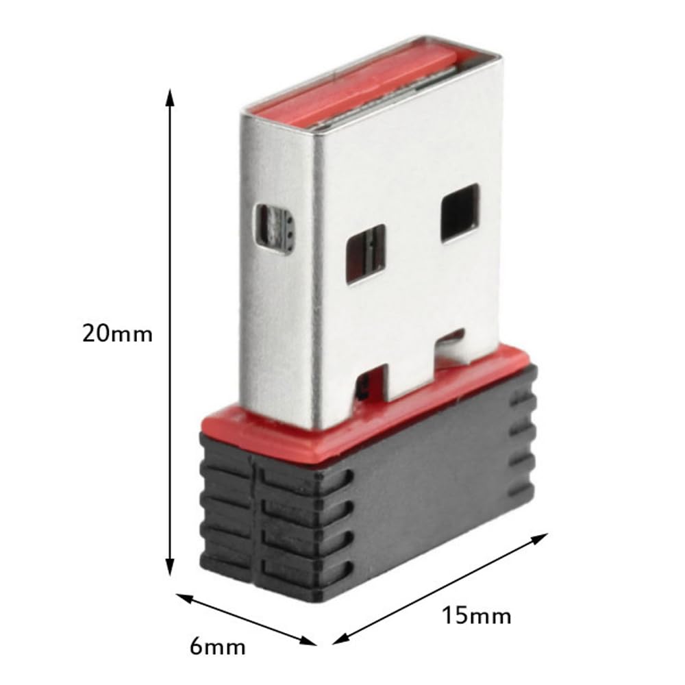 FROYUIO 2-Pack Mini USB Wi-Fi Adapter 150Mbps 802.11n 2.4GHz Wireless Network Card - Plug & Play No Driver Needed for Windows/Mac/Linux - 2dBi High Gain Antenna for Desktop/Laptop/PC 6