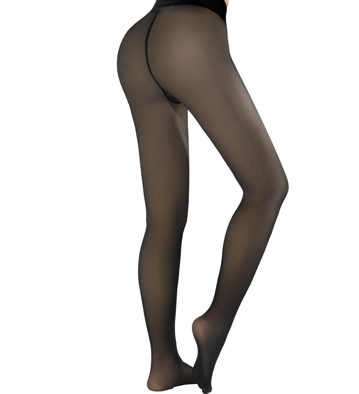 JS LifeStyle Fleece Lined Tights Leggings for Women, One Lined Black Tights Stockings for Women, Sheer Tights for Women 1