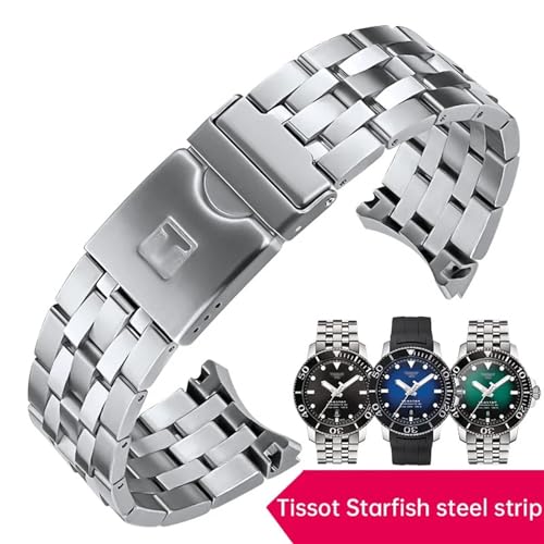 XIRIXX For Tissot T120 Starfish Series Wrist Strap 1853 Steel Strap T120407A T120407 Men's Fine Steel Watch Strap Chain(Silvery) 2