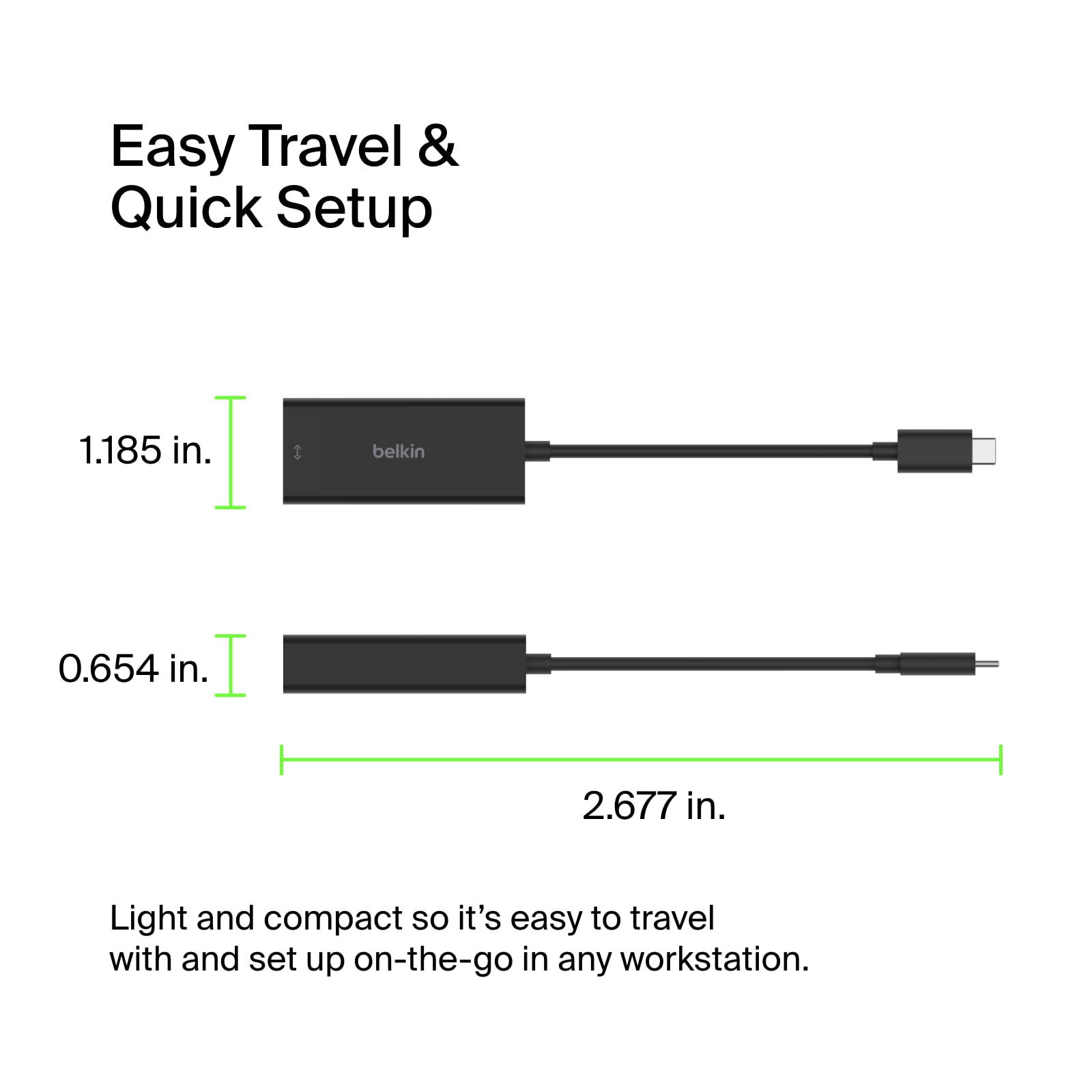 Belkin USB Type C to 2.5 Gb Ethernet Adapter, USB-IF Certified Thunderbolt 3 & 4 / USB-C to LAN Network Adapter Compatible with MacBook Pro/Air, iPad Pro, XPS, Surface, and Other USB C Devices 4