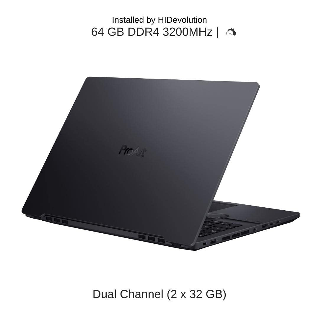HIDevolution [2022] ASUS ProArt StudioBook H7600HM 16.0" WQUXGA, 2.3 GHz i7-11800H, RTX 3060, 64 GB 3200MHz RAM, 4 TB PCIe SSD 4