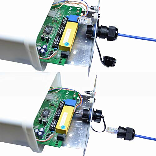 ANMBEST 5PCS Panel Mounting RJ45 Waterproof Connector Cat5/5e/6 Ethernet LAN Cable Coupler with Waterproof/Dust Cap Cover for Outdoor Network 5