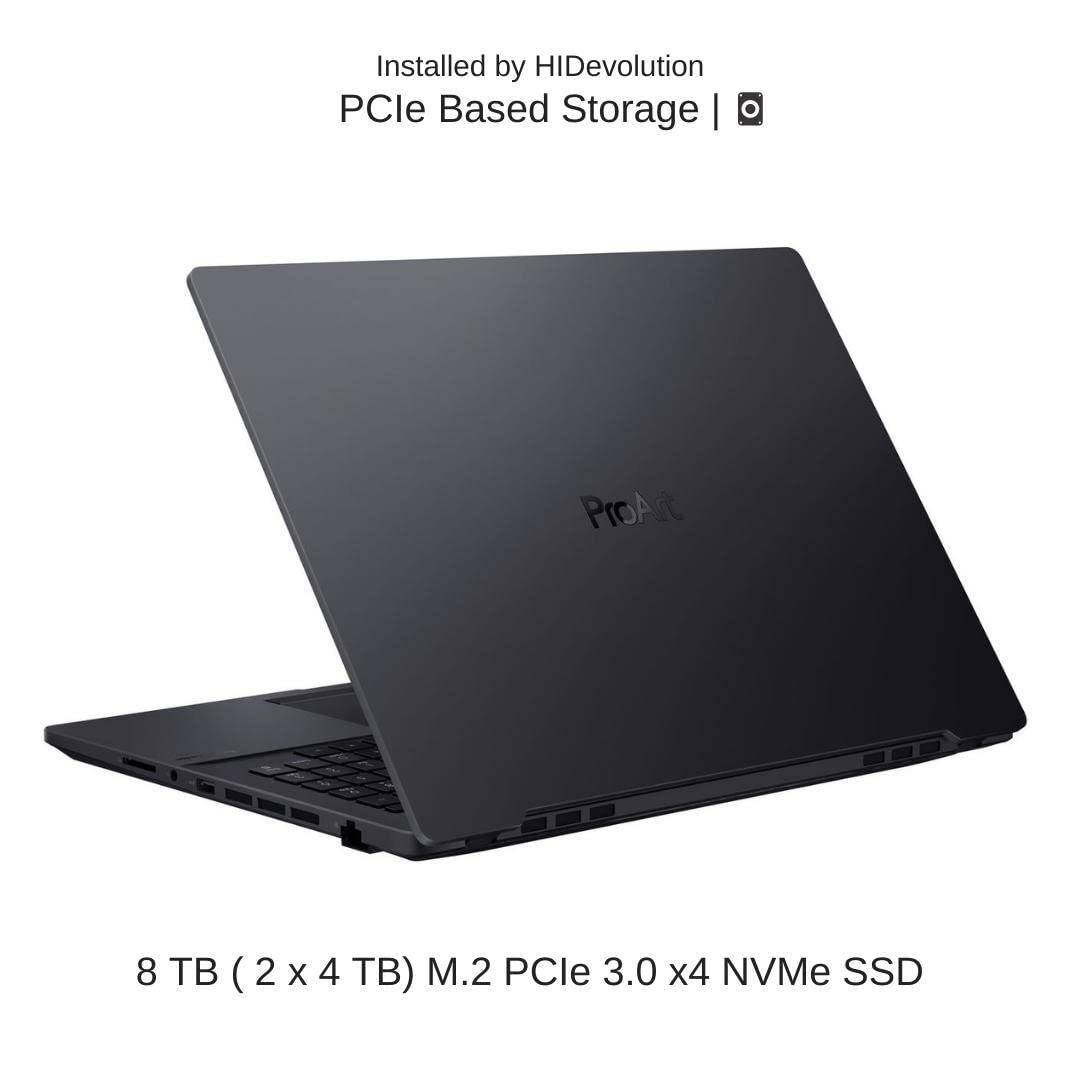 HIDevolution [2022] ASUS ProArt StudioBook H7600HM 16.0" WQUXGA, 2.3 GHz i7-11800H, RTX 3060, 64 GB 3200MHz RAM, 8 TB PCIe SSD 5