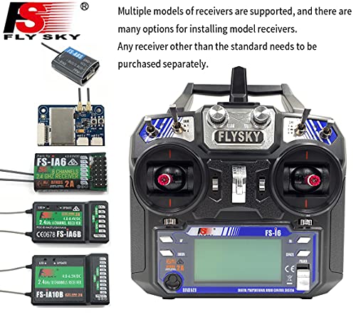 Flysky FS-i6 6CH 2.4GHz AFHDS RC Transmitter w/FS-iA6B Receiver for RC Multirotor Helicopter Airplane Glider Quadcopter (Model_2) 5