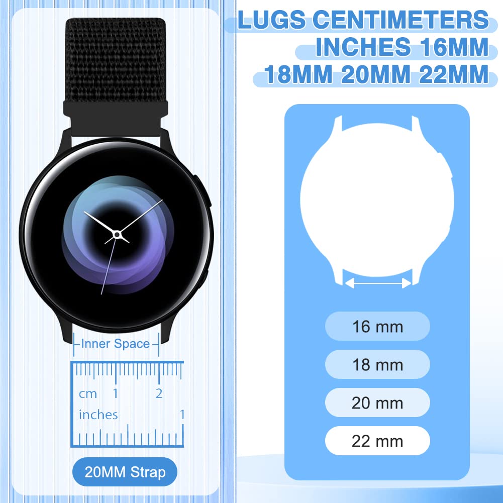 Relting 18mm Nylon Bands Compatible with Fossil Gen 6 42mm/Fossil Women's Gen 5E 42mm/Gen 4/HR Gen 4/Gen 3,Garmin Vivoactive 4S/Vivomove 3S/Venu 3S/Vivomove 3S/Venu 2S,Fossil Casio Citizen Timex 5