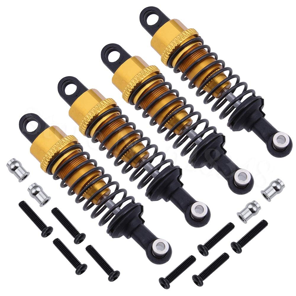 Generic 4pcs for 1/18 WLtoys A959 Upgrade Parts Aluminum Shock Absorber Front & Rear A949-55 Fit TOZO C1022 RC Car Remote Control Toys Gold Yellow 1