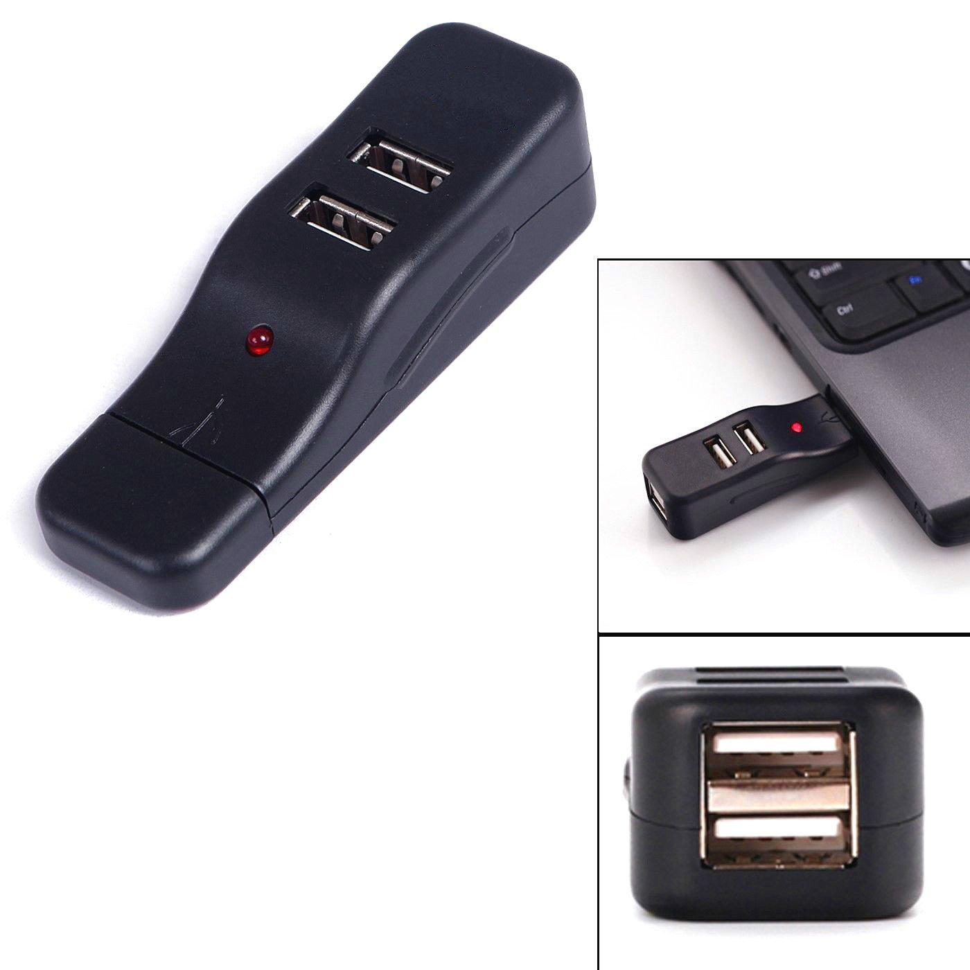MaxLLTo USB 2.0 4 Port Hub-Replacement Mini USB Hub for PC Laptop Desktop Notebook Computer-1Pcs,Black 6