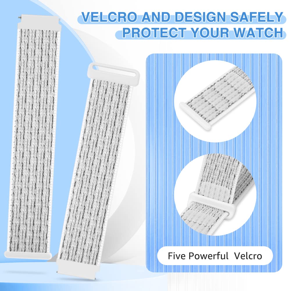 Relting 18mm Nylon Bands Compatible With Fossil Gen 6 42mm/Women's Gen 5E 42mm/4/HR 4/3, Garmin Vivoactive 4S/Vivomove 3S/Venu 3S/2S, Fossil Casio Citizen Timex 3