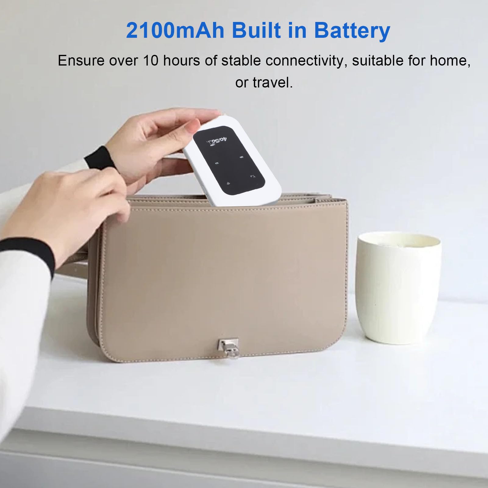 GOWENIC Portable 4G 5G WiFi Hotspot Mobile WiFi Device Wireless Router 300Mbps LTE CAT4 with SIM Card Slot for Travel Camping Motorhome 3