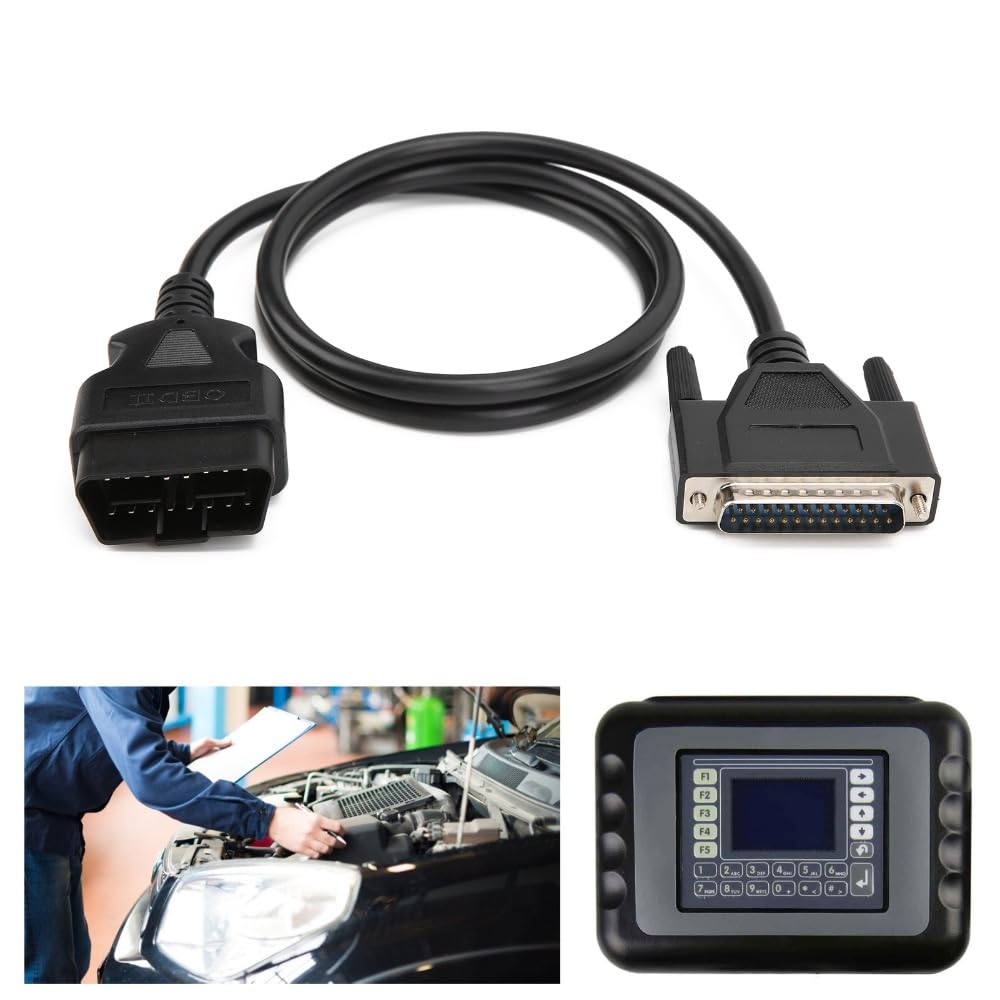 Anu Limen OBD2 to DB25 Diagnostic Cable 40in – 16 Pin Male Adapter for SBB V33 Key Programmer, Replacement Cable with Brass Conductors 4